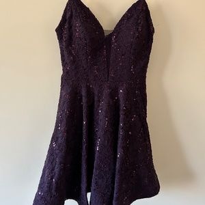 Xtraordinary purple sequin prom dress